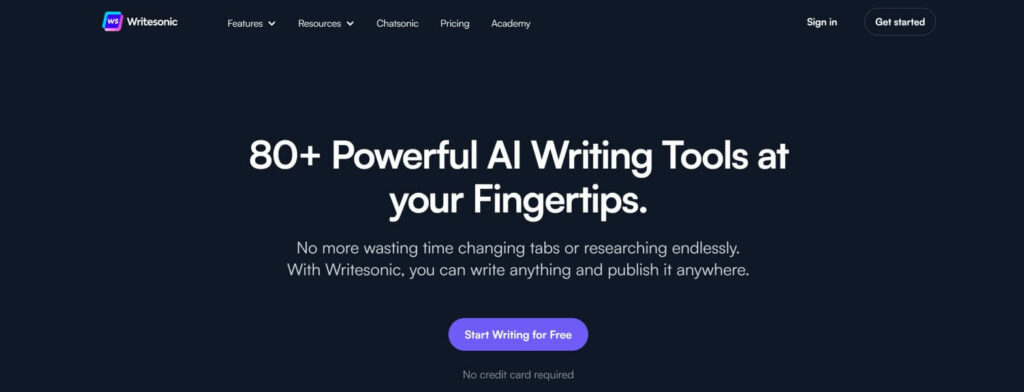 Writesonic AI writing software For essays Bestwritingsoftware.com